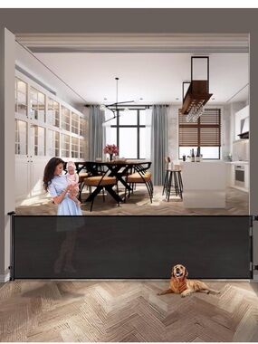 Retractable Black Pet & Child Safety Gate
